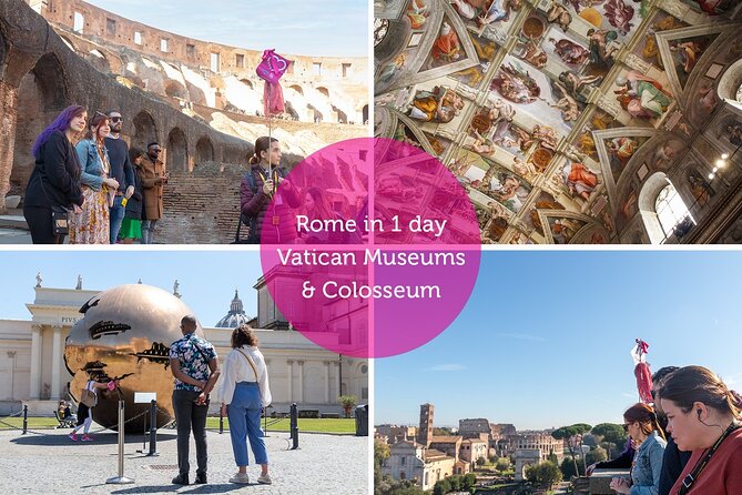 1-Day Rome: Vatican & Colosseum Tour with Transport - Vatican Museums: art on a huge scale