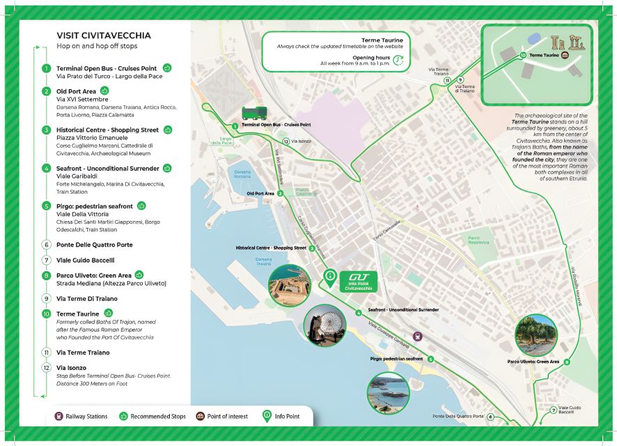 Civitavecchia: Hop-On Hop-Off Bus Ticket with Audio Guide - Start at the Cruise Terminal and Old Port