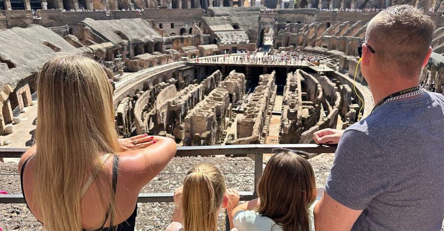 Colosseum and Ancient Rome Family Tour for Kids - Meeting the guide below the Colosseum