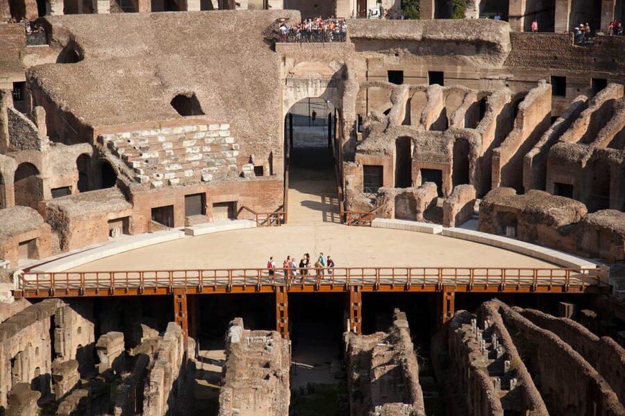 Colosseum with Arena Floor, Palatine Hill & Forum Tour - Walking through the Colosseum’s second tier