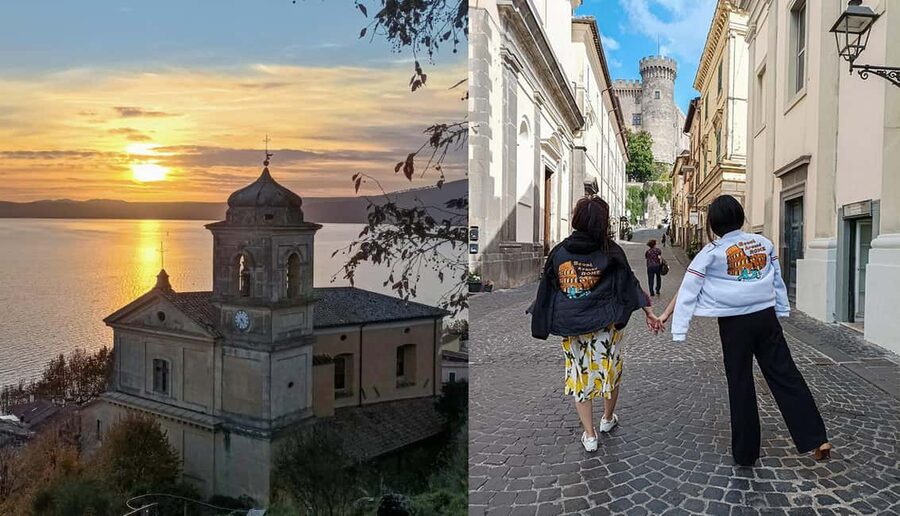 Day trip Rome: Bracciano lake, Anguillara & Trevignano Roman - Starting at Cinecittà and settling into the private car