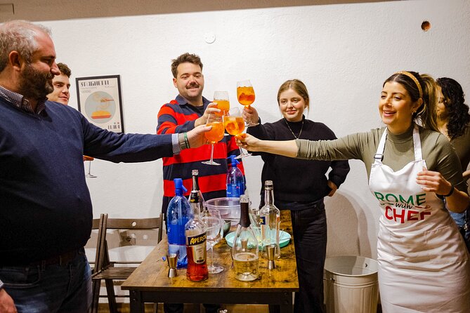 Pasta Cooking Class Near the Colosseum with 3 Spritz Cocktails - A pasta class with a cocktail in your hand