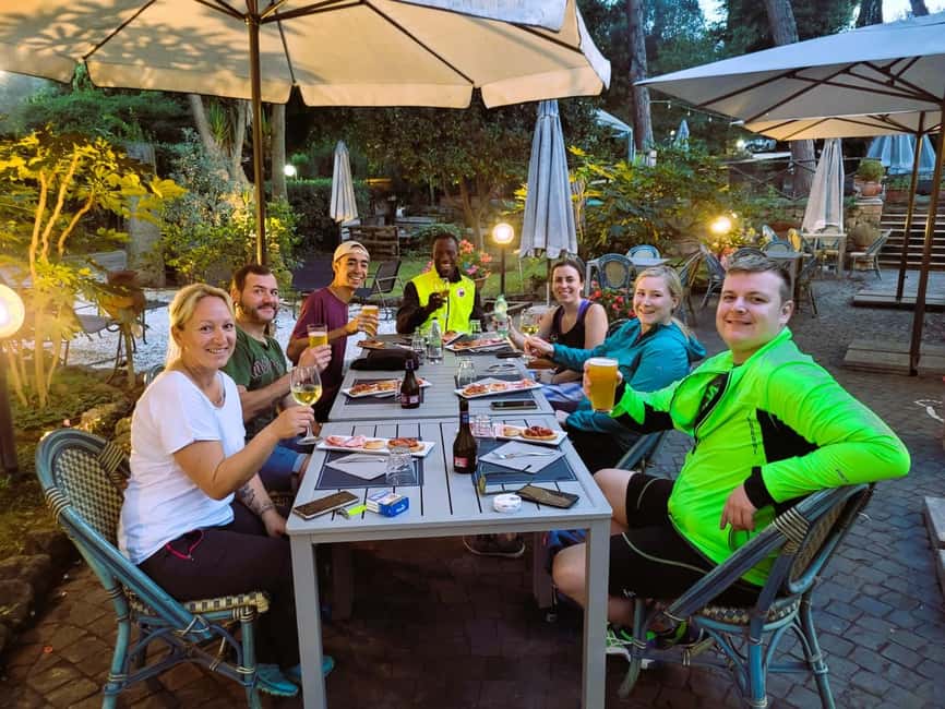 Rome: Appian Way & Catacomb Sunset E-bike Tour with Aperitif - Sunset beneath the Aqueducts