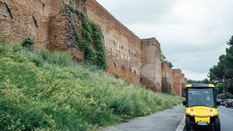 Rome: Appian Way Golf Cart Tour with Roman Catacombs Entry - Riding out along the Appian Way