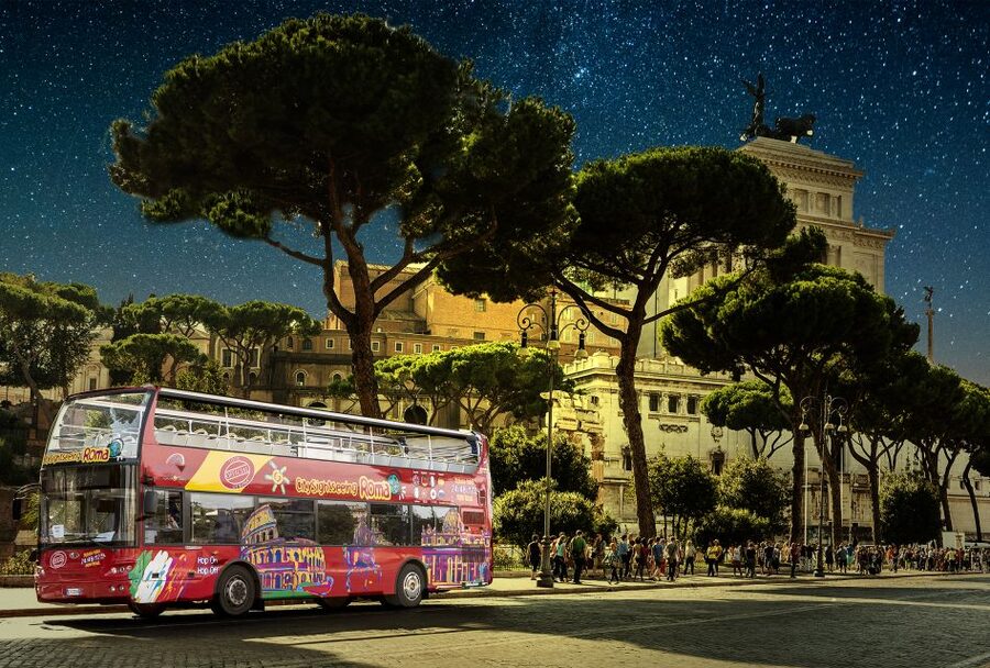 Rome: City Highlights Open-Top Bus Night Tour - The Colosseum after dark