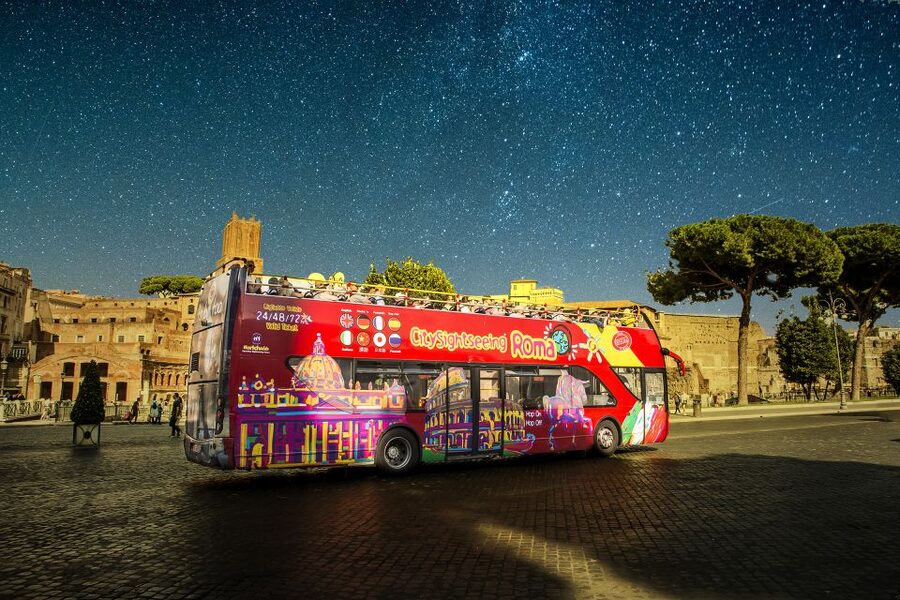 Rome: City Highlights Open-Top Bus Night Tour - Upper deck comfort, photographs, and timing