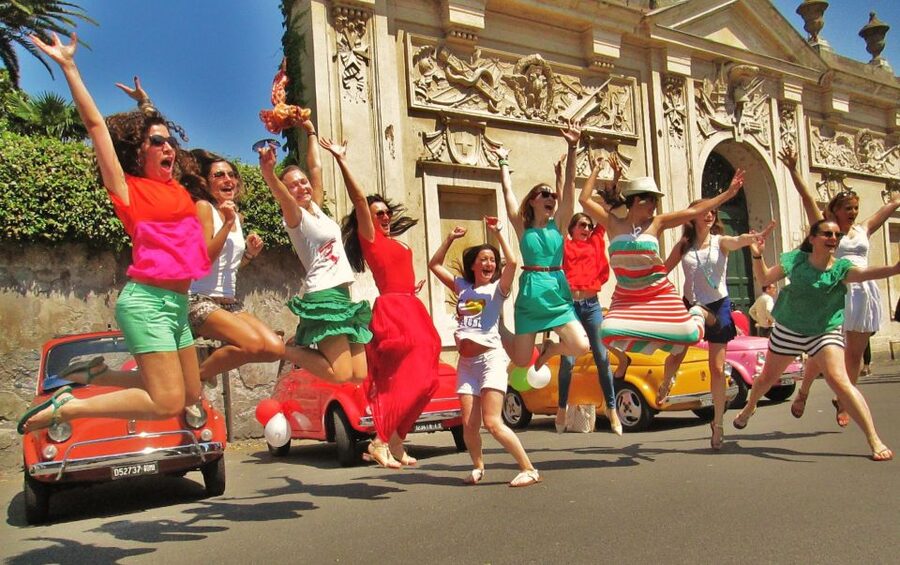 Rome Driving Tour By Vintage Fiat 500 - Driving beside the Colosseum and Circus Maximus