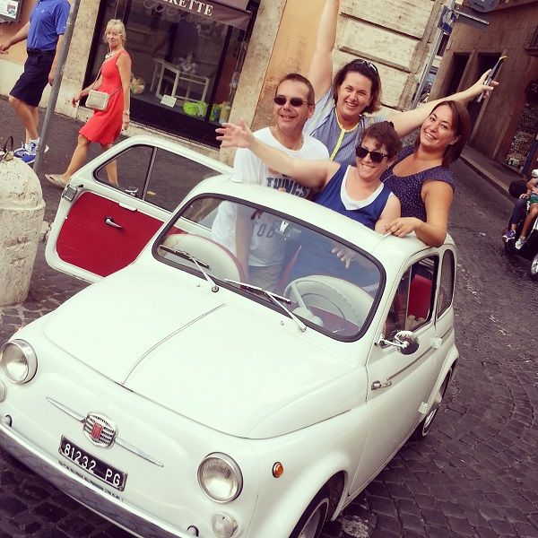 Rome Driving Tour By Vintage Fiat 500 - Setting off near the Colosseum