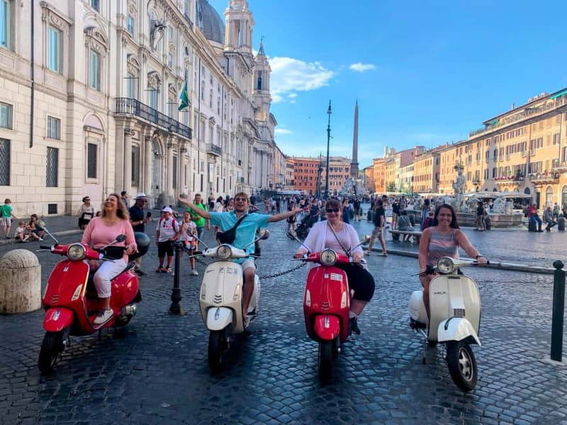 Rome: Guided Vespa Tour with Self-Drive or as a Passenger - Piazza Navona brings the Baroque center together