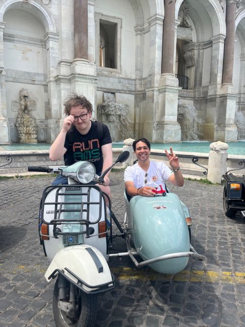 Rome: Highlights Vespa Sidecar Tour with Coffee and Gelato - Janiculum Hill and the Fontanone view