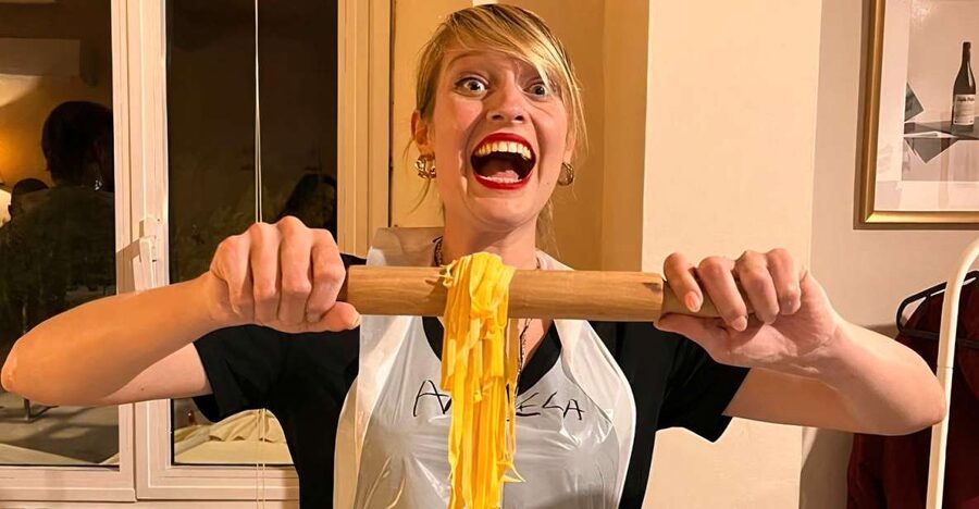 Rome: Pasta Making Class with Wine, Limoncello, and Dessert - Starting with egg, flour, and a rolling pin