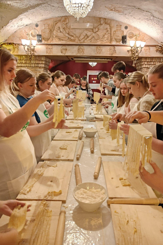 Rome: Pasta & Tiramisu Cooking Class near the Spanish Steps - Turning egg and flour into fettuccine