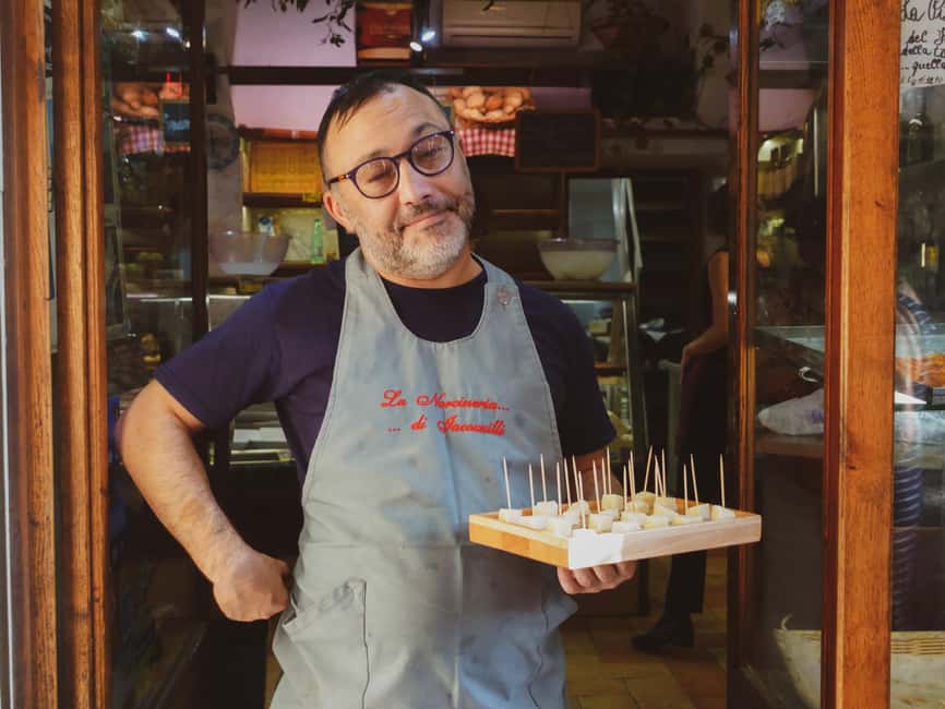 Rome: Small Group Trastevere Food Tour with Dinner - La Norceria di Iacozzilli: a serious start with meat and cheese
