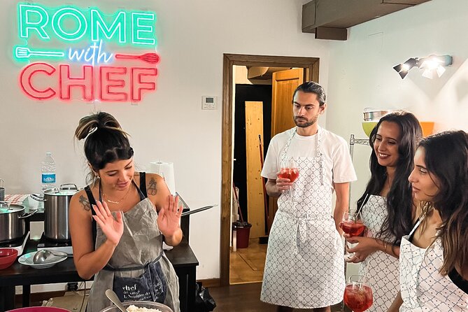 Rome Tipsy Cooking Class: Make Pasta and Mix 3 Spritz Cocktails - Carbonara or cacio e pepe for the main course