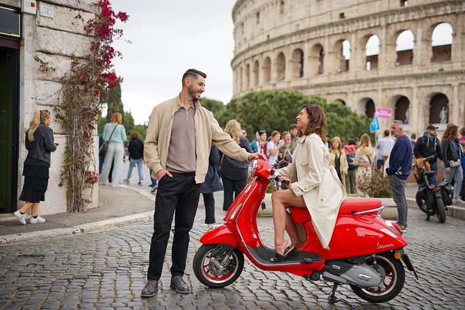 Rome Vespa Tour with Professional Photoshoot - Meeting the driver and photographer near Café Roma