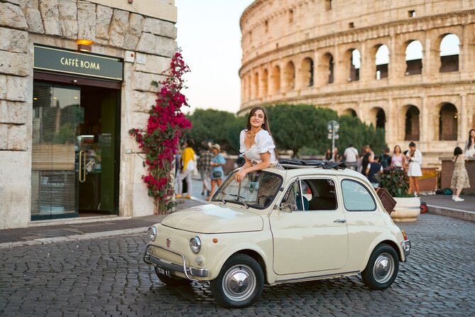Rome Vintage Fiat 500 car Tour With Photographer - The Fontana dell’Acqua Paola on Gianicolo Hill