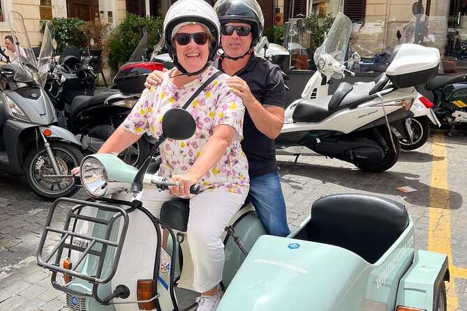 Vespa Sidecar Tour By Night with Pickup - The Colosseum from a useful viewpoint
