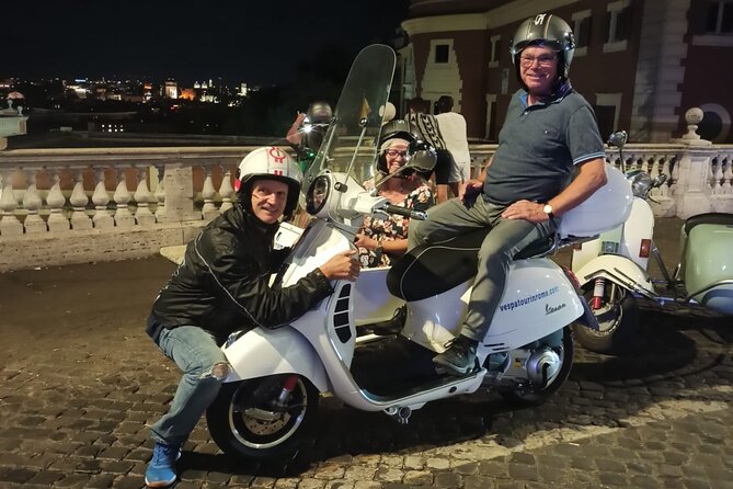 Vespa Sidecar Tour By Night with Pickup - Trastevere for gelato and coffee