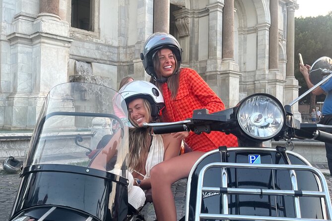 Vespa Sidecar Tour By Night with Pickup - Janiculum Hill and the Fontanone finale
