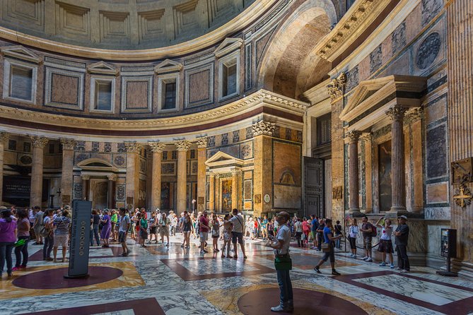 Walking Guided Tour and Rome's Iconic Temple Pantheon Entrance - Inside the Pantheon: what to look for